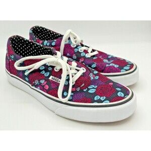 Vans Doheny Romantic Multi Color Floral Womens Lace Up Shoes Size 7.5‎ EUC